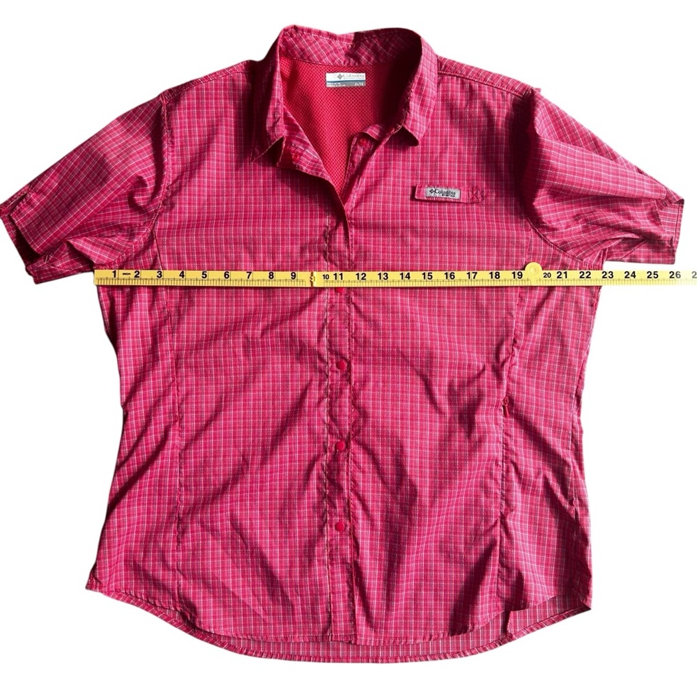 Columbia PFG Omni-Shade Pink Plaid Short Sleeve Fishing Shirt XL - Picture 3 of 16